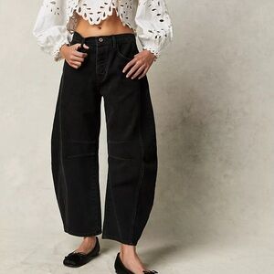 We The Free Black Barrel Jeans